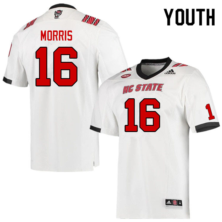 Youth #16 MJ Morris NC State Wolfpack College Football Jerseys Sale-White